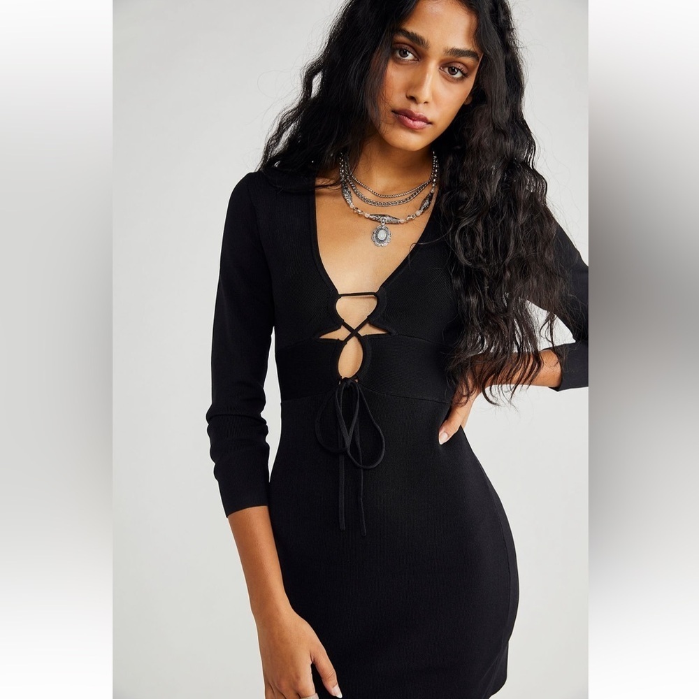 Free People Significant Other Monica Knit Dress in Black